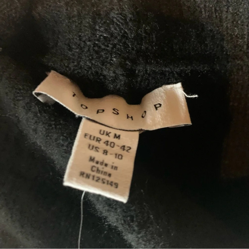 Topshop Micro Knit‎ Sweater Shorts Black Wool Stretch Women 8-10 NWT 5882
